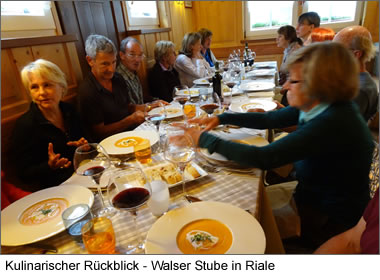 Kulinarischer Rückblick - Walser Stube in Riale